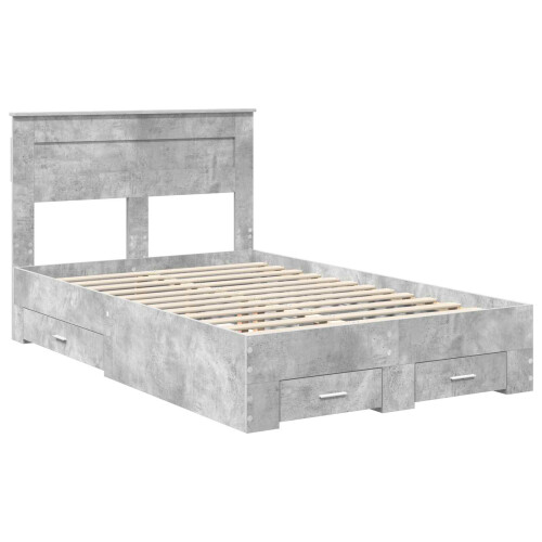 VidaXL vidaXL Bed Frame Concrete Grey 120 x 190 cm Engineered Wood 1