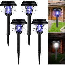 Solar Bug Zapper Lamp 4 pcs waterproof for indoor outdoor