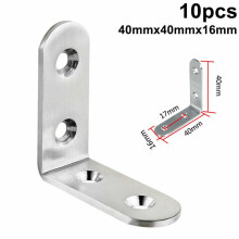 Stainless Steel L-Shaped Corner Brackets 40x40x16mm 10 pcs