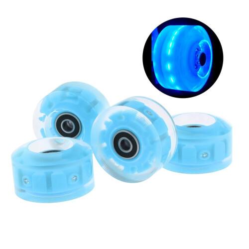 Roller Skate Wheels Luminous 32x58mm 4 Pack Blue 82A 2
