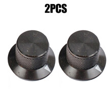 Aluminum Potentiometer Knob Black 6mm Hole 2 pcs