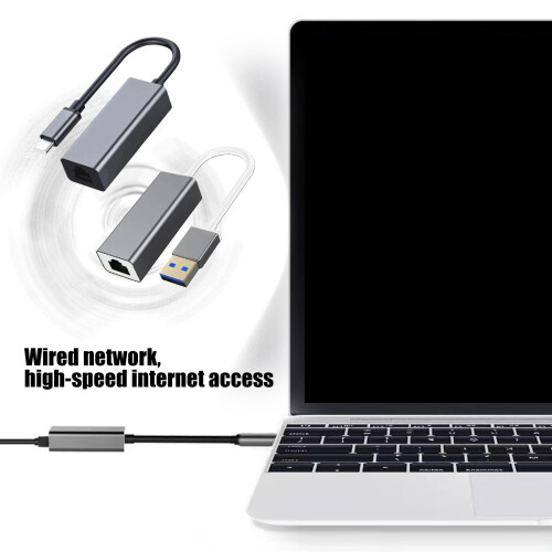 100Mbps Aluminum USB C Networking Converters With RJ45-c mouth 2