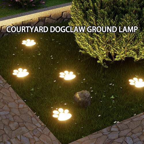 4PCS User Friendly Solar Operated LED Light Dog Paws-White 2