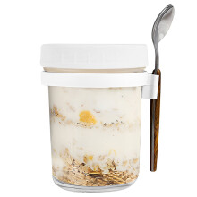 Overnight Oats Jars with Lid and Spoon 11 oz and 20 oz