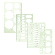 Face Paint Stencils Set Green 4 pcs 25.0 x 14.4 x 0.2 cm