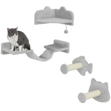 4-delige kattentrapset met sisal treden, krabmeubel met dubbel platform