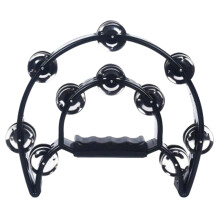 Metal Half Moon Tambourine with Double Row Jingles and