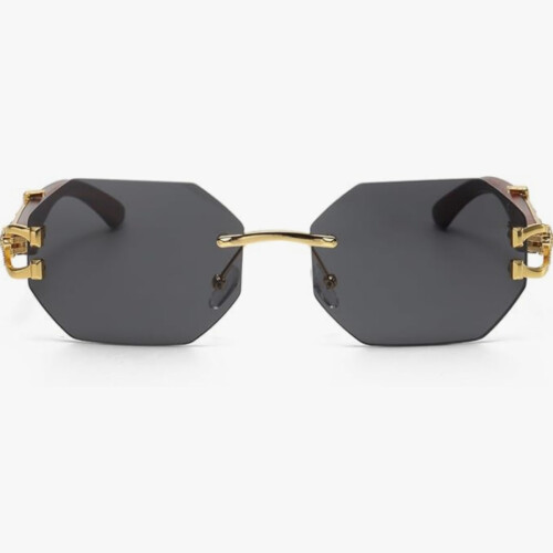 Unisex Χρυσά Γυαλιά Ηλίου Leopard Head Rimless, Ελαφριά Μοντέρνα Γυαλιά Ηλίου για Άνδ 1