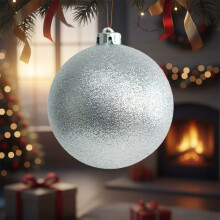 Christmas ornament balls silver glass 4.7 inch