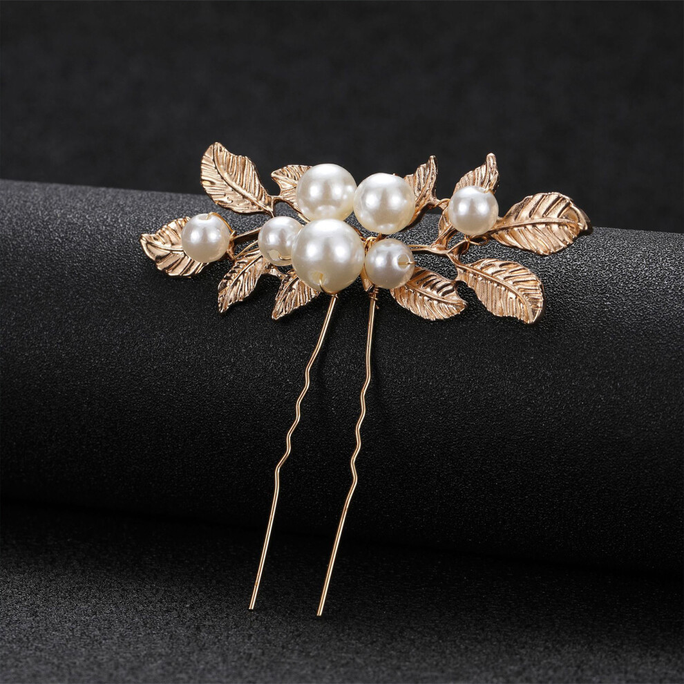 Phui-Pet-Supplies Baroque Gold Pearl U-Shape Hairpin For Brides