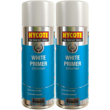 2 x Hycote White Primer Spray Paint Aerosol Car Multi-Purpose Preparation 400ML