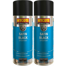 2 x Hycote Satin Black Spray Paint Aerosol Car Multi-Purpose Preparation 400ML