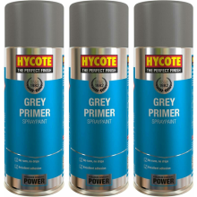 3 x Hycote Grey Primer Spray Paint Aerosol Car Multi-Purpose Preparation 400ML