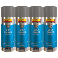4 X Hycote Grey Primer Spray Paint Aerosol Car Multi-Purpose Preparation 400ML