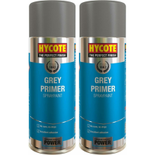 2x Hycote Grey Primer Spray Paint Aerosol Car Multi-Purpose Preparation 400ML