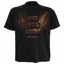 (2XL, Black) HOD 2 - FIRE WILL REIGN - Front Print T-Shirt Black