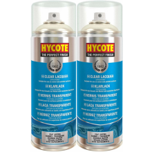 2x Hycote Clear Lacquer Spray Paint Aerosol Fast-Drying High Gloss Coating 400ML