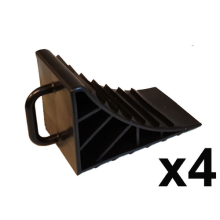 4 x Wheel Chocks Tyre Saver Brake Stoppers Ridged Caravan Motorhome Car Wedges