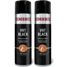 Simoniz VHT Matt Black Paint Very High Temperature Car Spray Aerosol 500ML x2