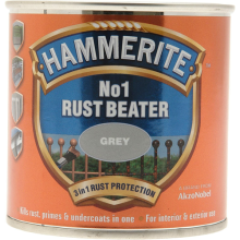 Hammerite No.1 Rustbeater Grey Metal Paint Quick Drying 250ML