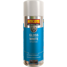 Hycote Gloss White Spray Paint Aerosol Auto Car Multi-Purpose Preparation 400ML