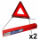 2 X Large Reflective Car Warning Triangle Breakdown Hazard Road EU Emergency 1