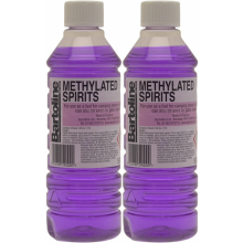 2 x Bartoline Methylated Spirit Fuel Burners Camping Stoves Stain Cleaning 500ml