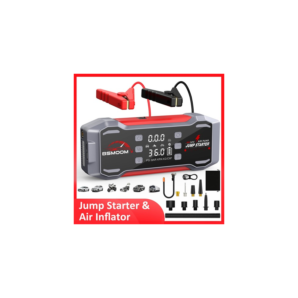 Photos - Petrol Can / Funnel 9000A Car Jump Starter With Air Compressor Pack Booster 12V Power Bank UK