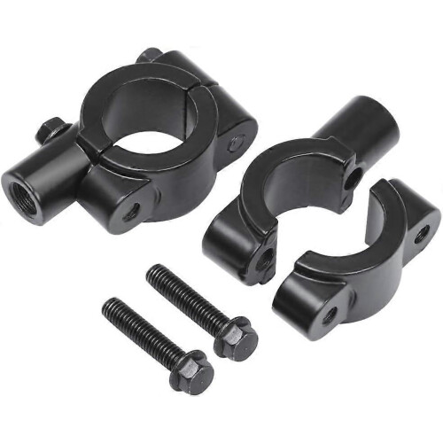 Universal 10mm Bike Mirror Handlebar Clip Pair Black