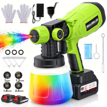 1200ML 2x Battery 21V Cordless Paint Sprayer Electric Spray Gun Coating Airbrush