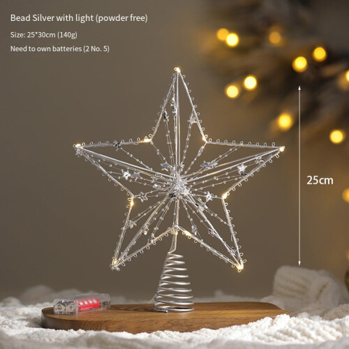 Christmas Tree Top Star Decoration Handcrafted Gold Cotton 1