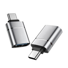 2er-Pack USB 3.0 auf Typ-C Adapter mit elegantem Silber-Finish