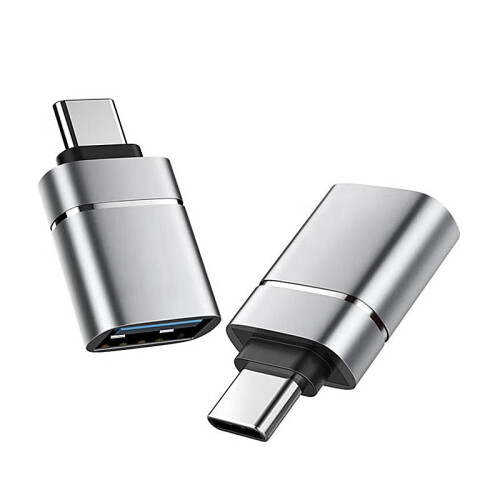 2er-Pack USB 3.0 auf Typ-C Adapter mit elegantem Silber-Finish