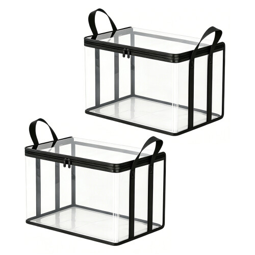 Durable PVC Clear Storage Container Big Capacity For-large 2pcs