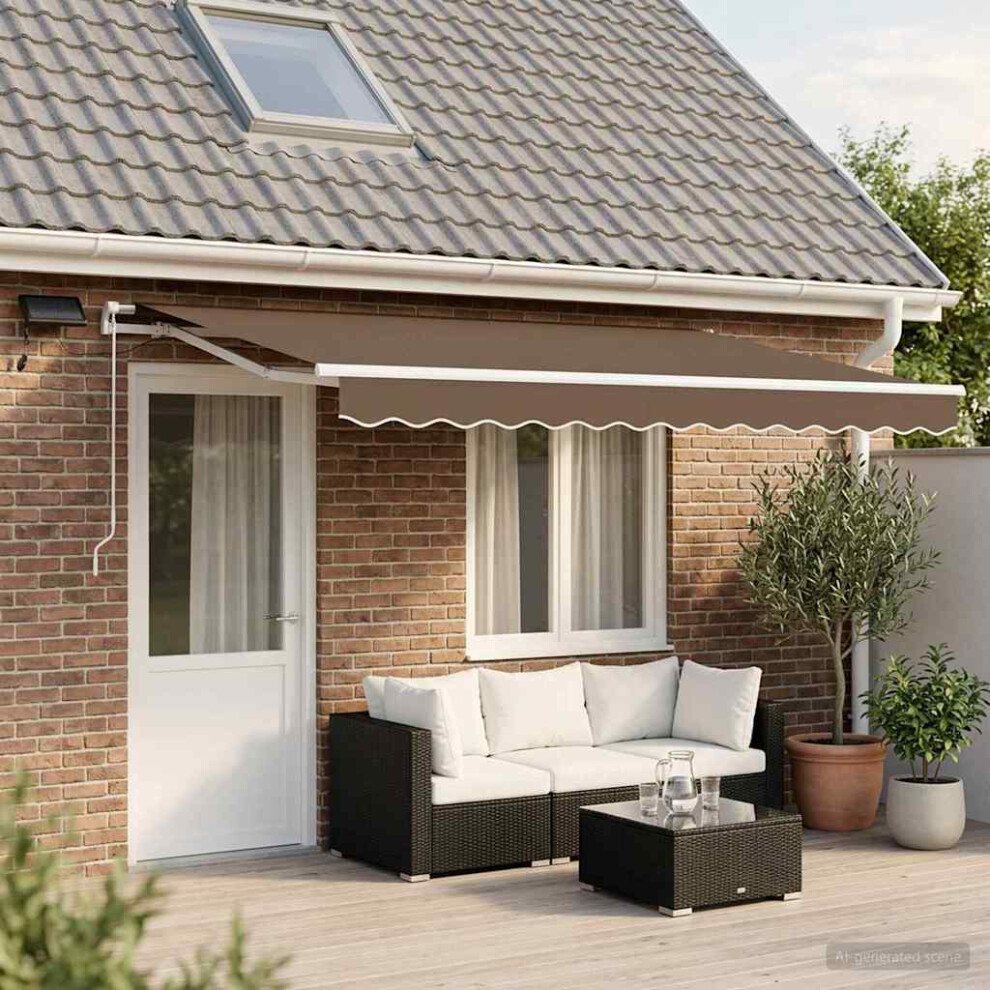 Vidaxl Retractable Awning Taupe 400 X 300 Cm Fabric And Aluminium