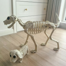 Collectible Figures, 2pcs Set, Halloween Great Dane and Dachshund Decorative Ornament Combo, Swinging Head, Chin, and Tail