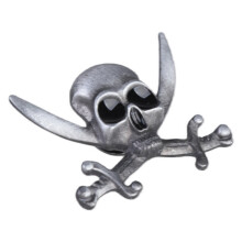 Retro Skull Cross Dolks Broche Gotische Ornament Sieraden-B
