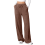 Women's Thermal Brown Joggers with Pockets Tummy Control 2