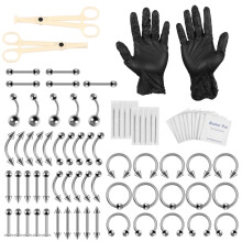 Piercing Kit 316L Stainless Steel 79 Pieces