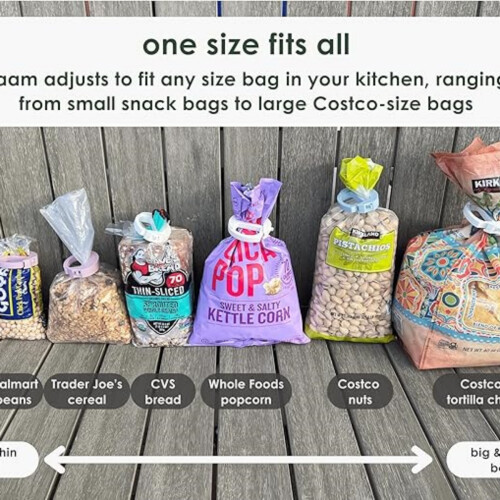 10 Pack Premium Food Storage Bag Clips, Heavy Duty Adjustable Stackable Fridge Safe Durable Ergonomic, One Siz 2