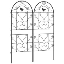 2 enrejados metálicos con diseño de pájaros, soporte para plantas trepadoras de jardín.
