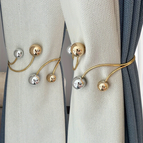 Vintage Alloy Curtain Tiebacks - Metal Holdbacks 2 pcs