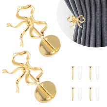 Curtain Holdbacks Metal Bow Wall Mounted 2 Pcs