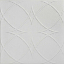 R82 Circles and Stars Foam Ceiling Tile Dove White 8 pcs