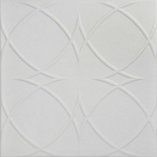 R82 Circles and Stars Foam Ceiling Tile Dove White 8 pcs