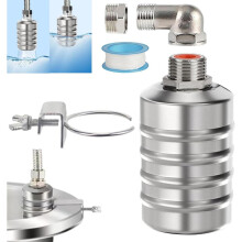 Flyteventil 1/2" eller 3/4" Automatisk vannivåkontroll Justerbar 304 rustfritt stål for vanntanker, fiskedammer, bassenger, husdyrtrau