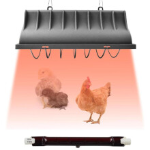 Tepelná lampa do kurníku 175 W, infračervený ohřívač se 2 nastaveními teploty, rychlé zahřívání, bezpečná s ochranou pro