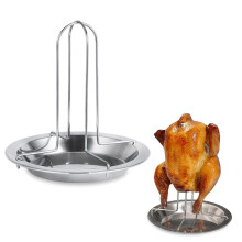 2er SET Hähnchenbräter,Hähnchen Ständer,aus Edelstahl,16.5*17cm,für Zuhause und Camping,Ständer für Grill, Ofen, Smoker,Bratentopf