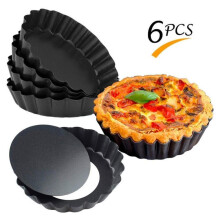 minitorttuvuotin setti, 10 cm hiiliterästä, irrotettava pohja, tarttumaton pinnoite, tartlet-muotit kakkuja, torttuja ja pizzoja varten