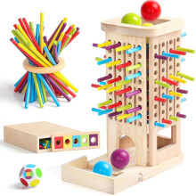 Zabawki Montessori dla dzieci w wieku od 3 lat, gry dla dzieci w wieku 3, 4 i 5 lat, gry planszowe 3 w 1, gry edukacyjne dla dzieci w wie